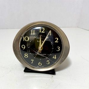 Vintage Westclox Baby Ben Wind Up Alarm Clock USA Black/Silver As Is